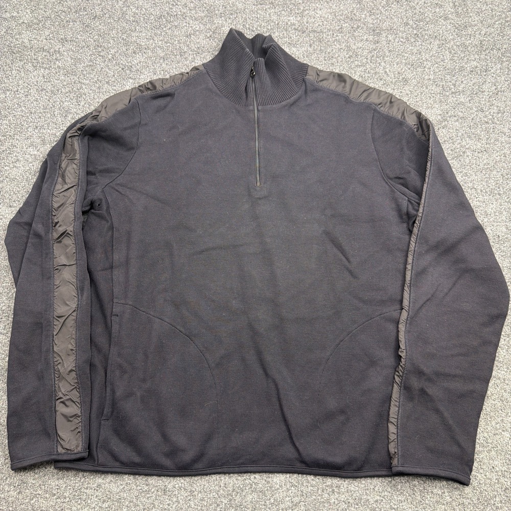 HUGO BOSS Men's Regular Fit Cotton‎ Blue Quarter 1/4 Zip Sweater Sz Large
